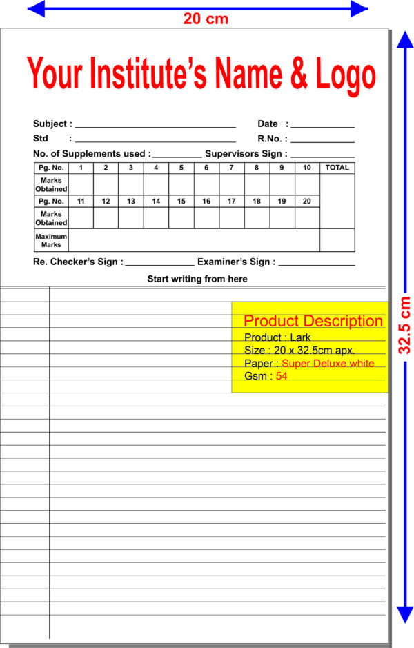 LARK[20X32.5 CM] ANSWER SHEET