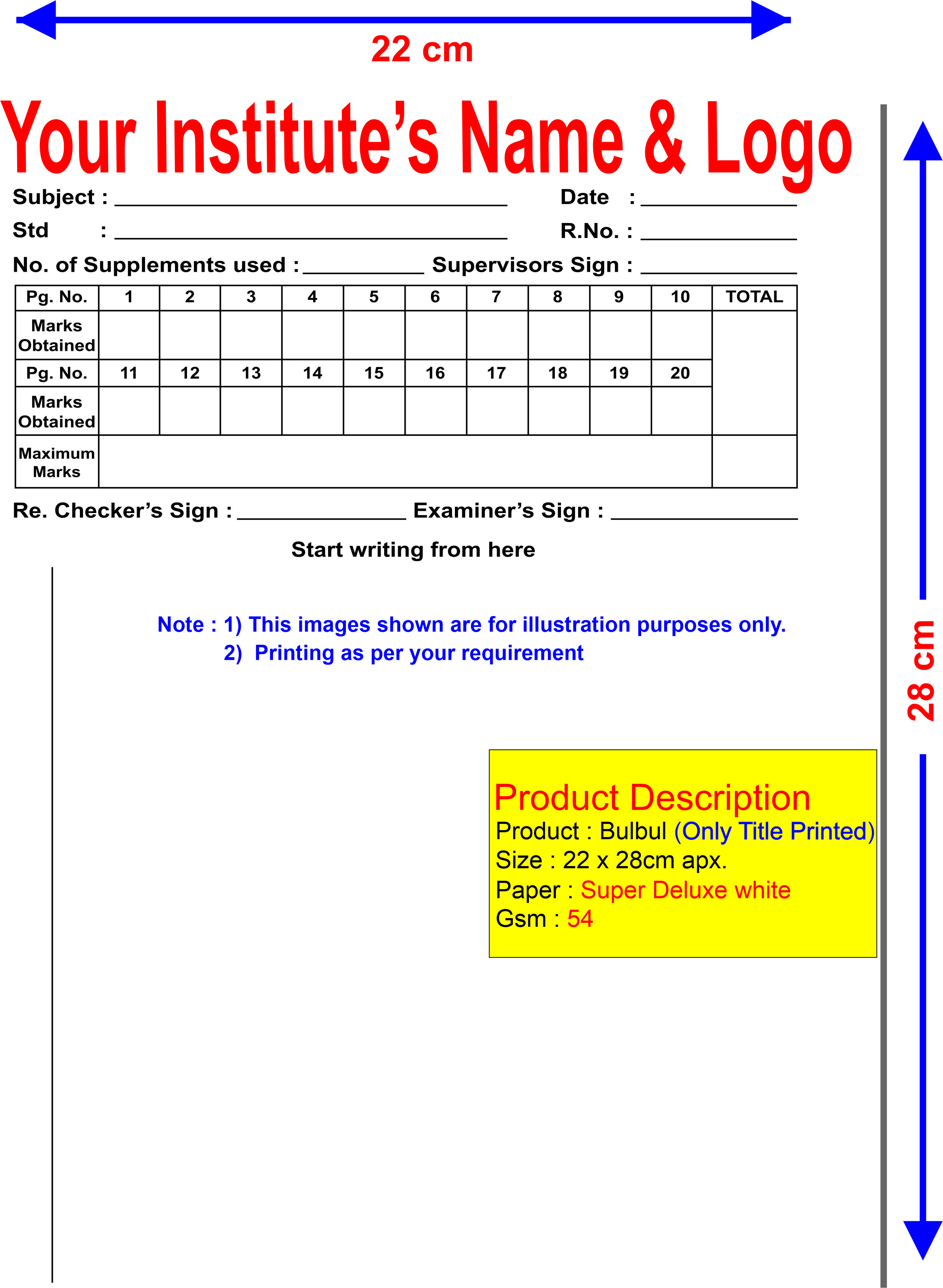 BULBUL-Answer Sheet (28X22CM)