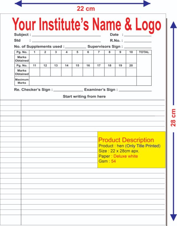 HEN-Answer Sheet(28X22CM)